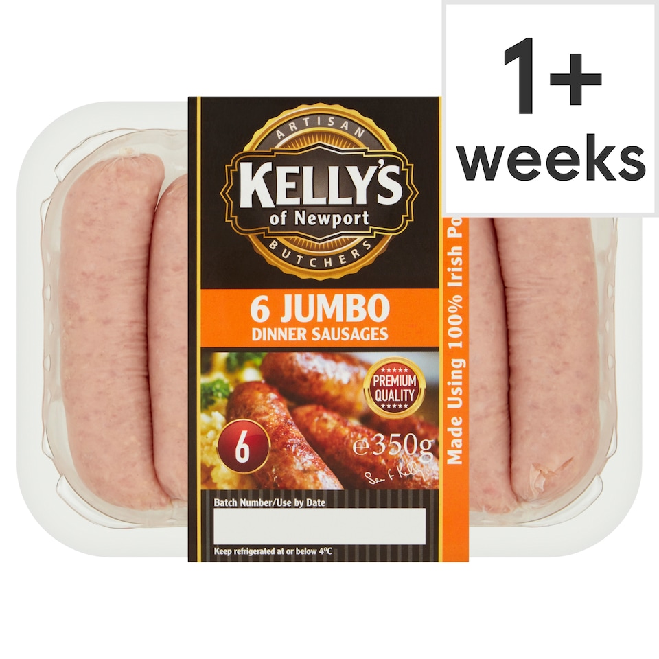 Kellys Jumbo Dinner Sausages 350G
