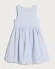 image 4 of F&F Girls Cotton Rich Broderie Sleeveless Dress in Blue