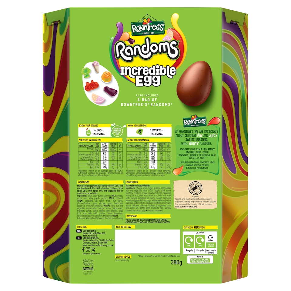 image 1 of Rowntree’s Randoms Incredible Easter Egg 380g