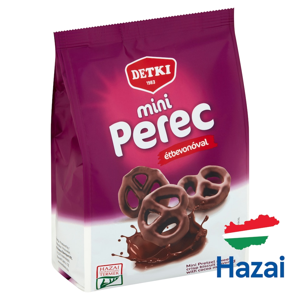 Detki Mini Pretzel Sweet Crisp Biscuit Covered with Cocoa Mass 160 g