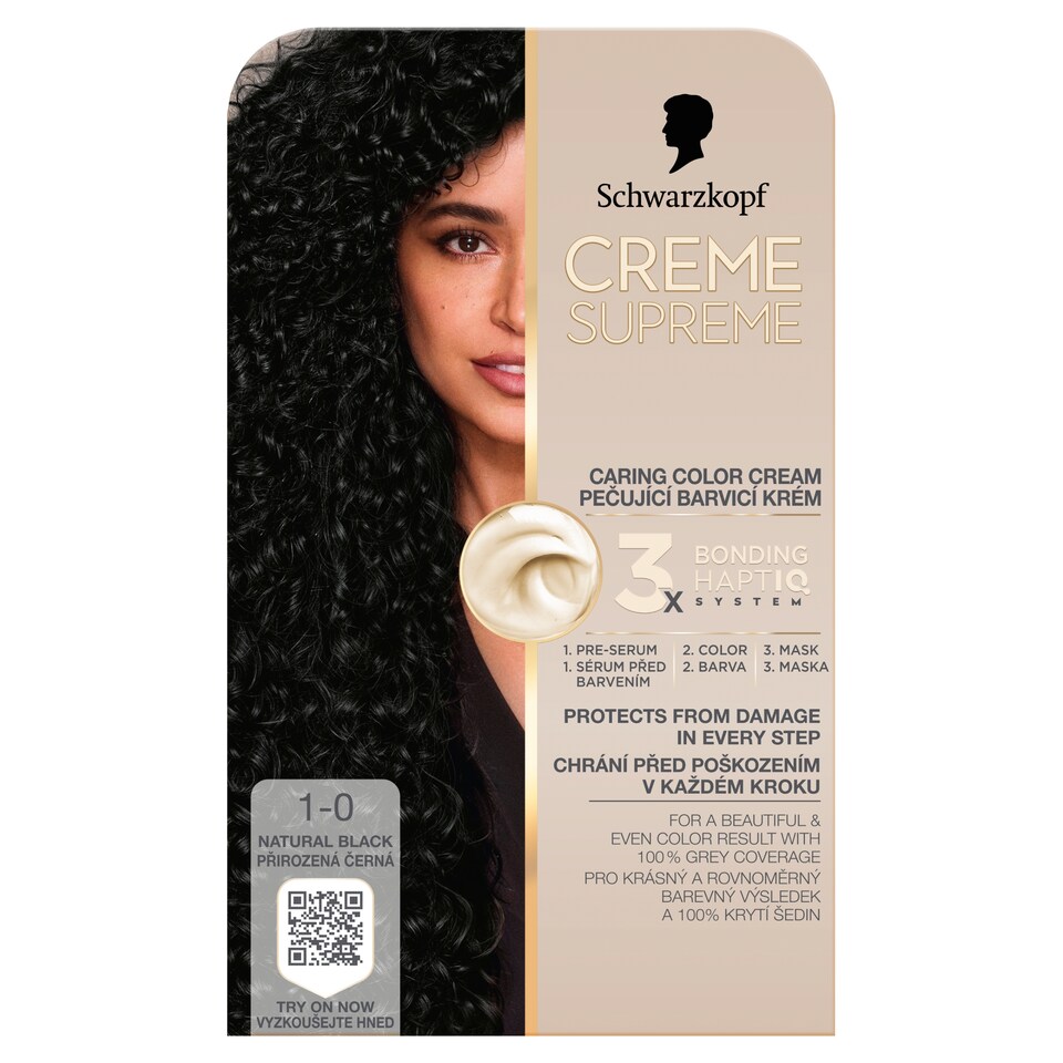 image 1 of Schwarzkopf Creme Supreme Permanent Color Creme 1-0 Natural Black