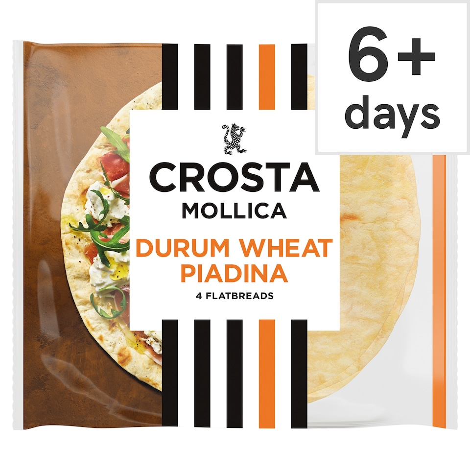 Crosta Mollica 4 Durum Wheat Piadina Flatbreads 300g