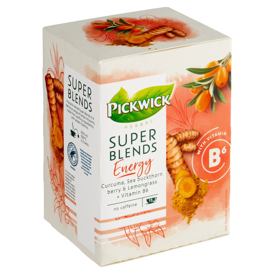 Pickwick Super Blends Energy bylinný čaj aromatizovaný 15 x 1,5g (22,5g)