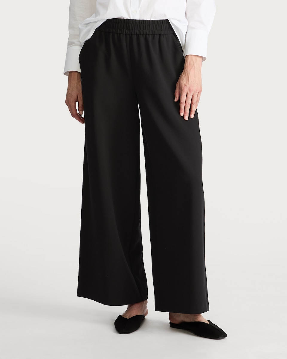 image 1 of The F&F Edit Side Stripe Wide Leg Trousers in Black
