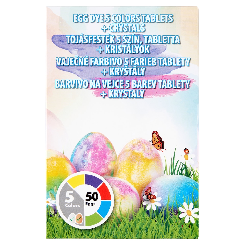 Vaječné farbivo 5 farieb tablety + kryštály 3 g