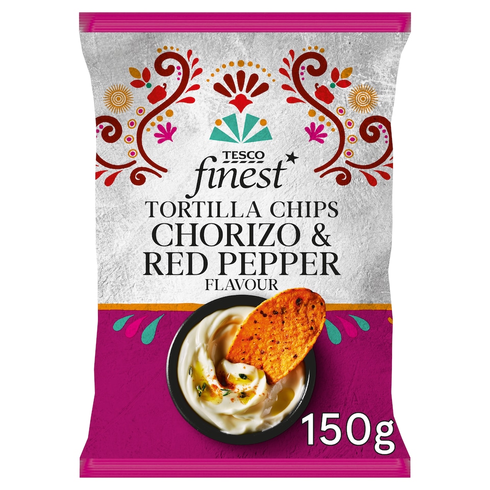image 1 of Tesco Finest Chorizo & Red Pepper Flavour Tortilla Chips 150g