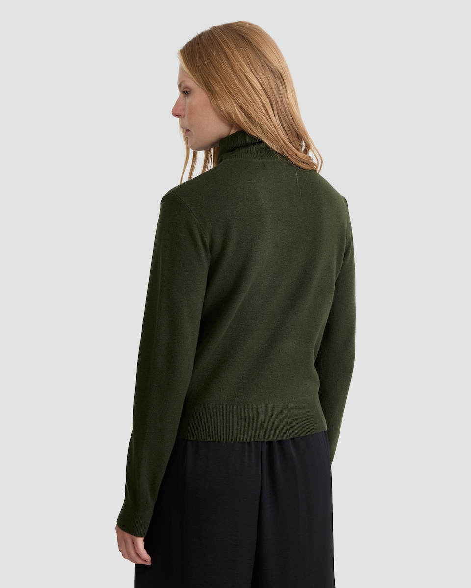 image 1 of F&F Knitted Roll Neck Jumper with Wool in Olive