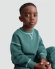 image 1 of F&F Boys 2-Piece Cotton Rich Contrast Stitch Sweatshirt and Joggers Set in Green
