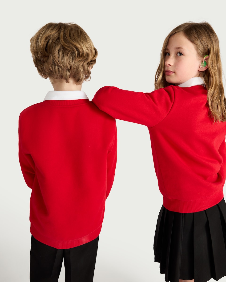 image 1 of F&F School Unisex 2-Pack Cotton Rich Sweatshirts in Red