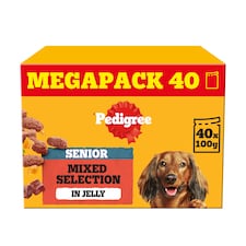 PEDIGREE Senior Wet Dog Food Mixed Selection In Jelly 40 x 100g Pouch