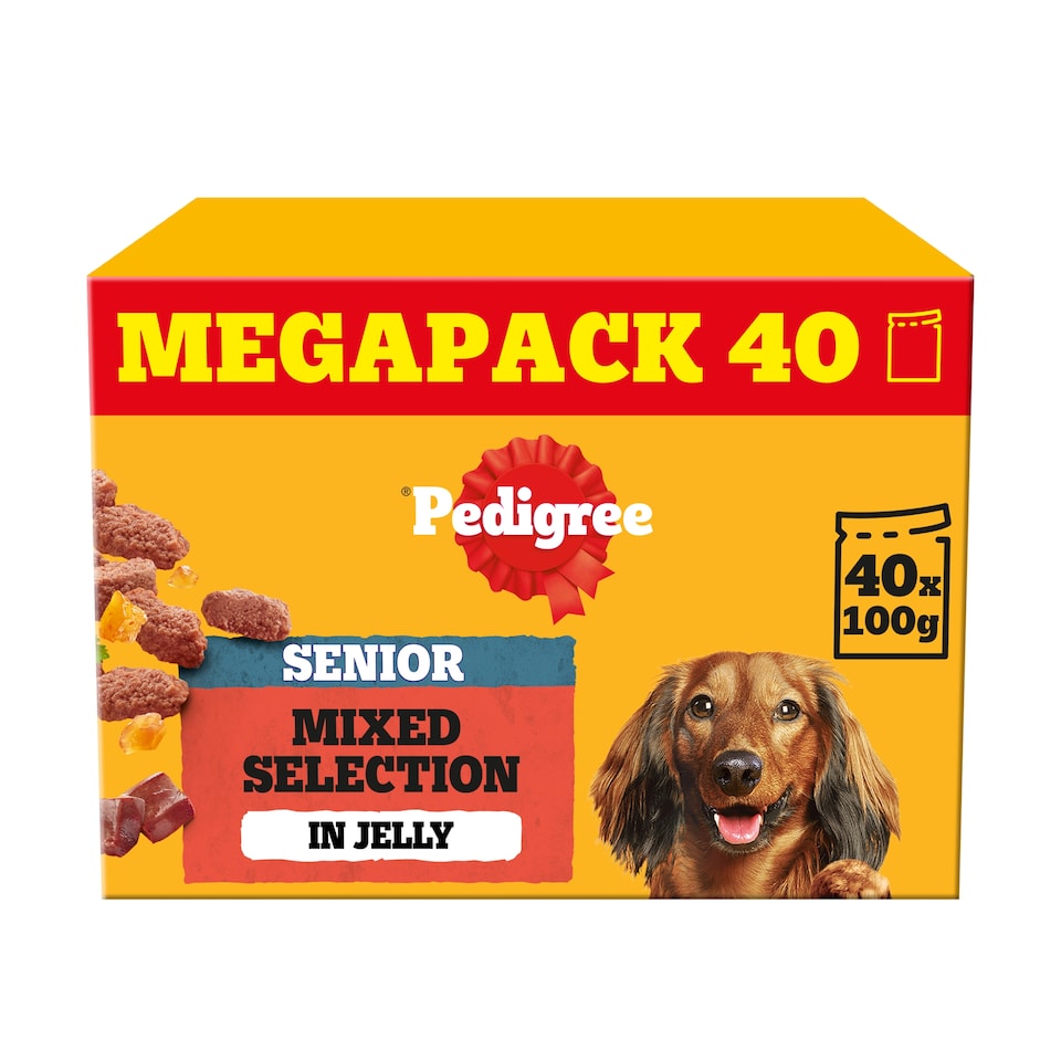 image 1 of PEDIGREE Senior Wet Dog Food Mixed Selection In Jelly 40 x 100g Pouch