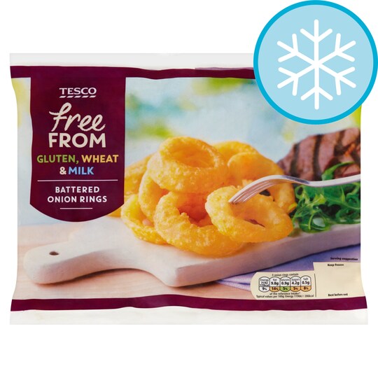 Tesco Free From Battered Onion Rings 375G Tesco Groceries