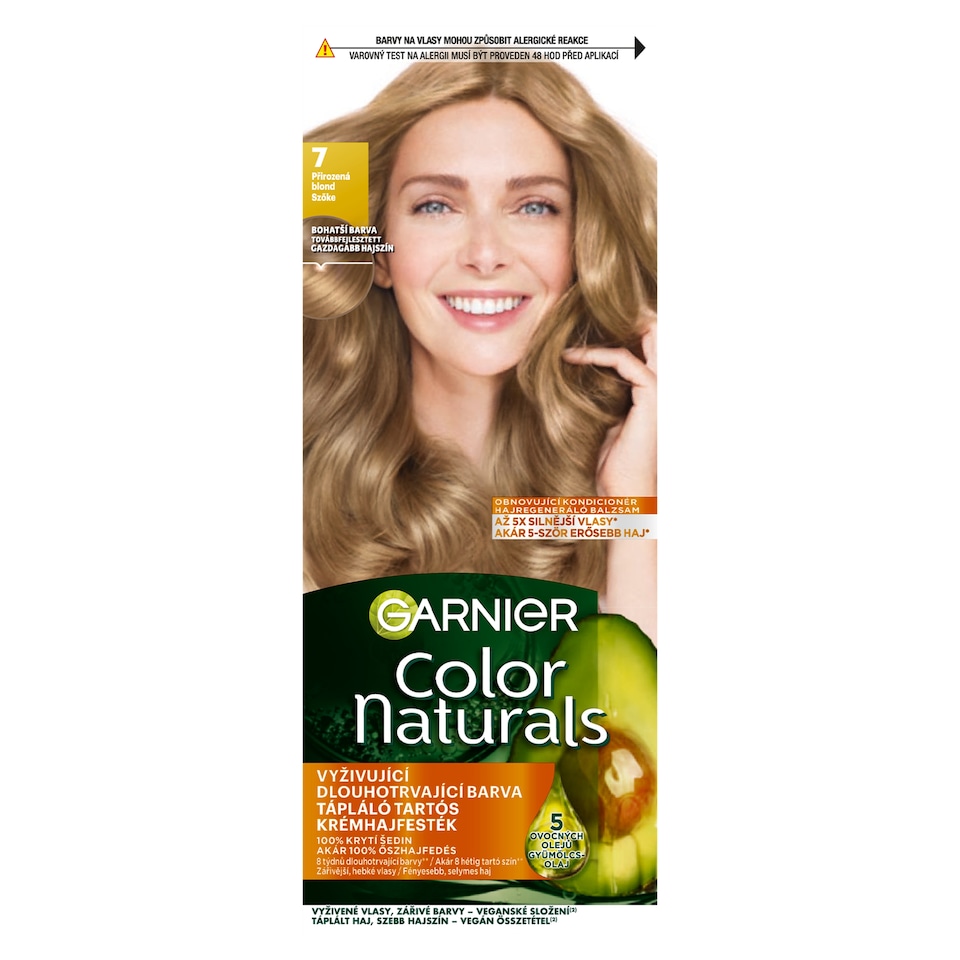 Garnier Color Naturals permanentná farba na vlasy 7 Prirodzená blond, 60 +40 +12 ml