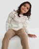 image 1 of F&F Girls Knitted Fair Isle Sequin Jumper in Cream