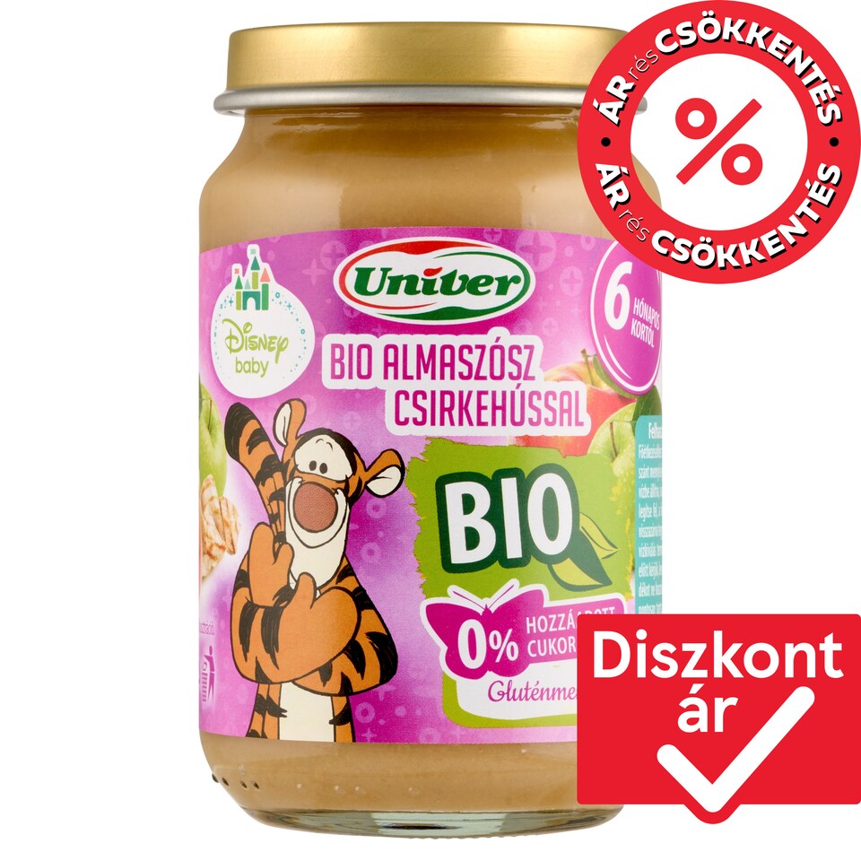 Univer Disney Baby bio almaszósz csirkehússal bébiétel 6 hónapos kortól 163 g  1. kép