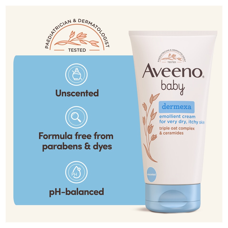 image 1 of Aveeno Baby Dermexa Emollient Cream Baby Lotion Dry & Itchy Skin 150ml