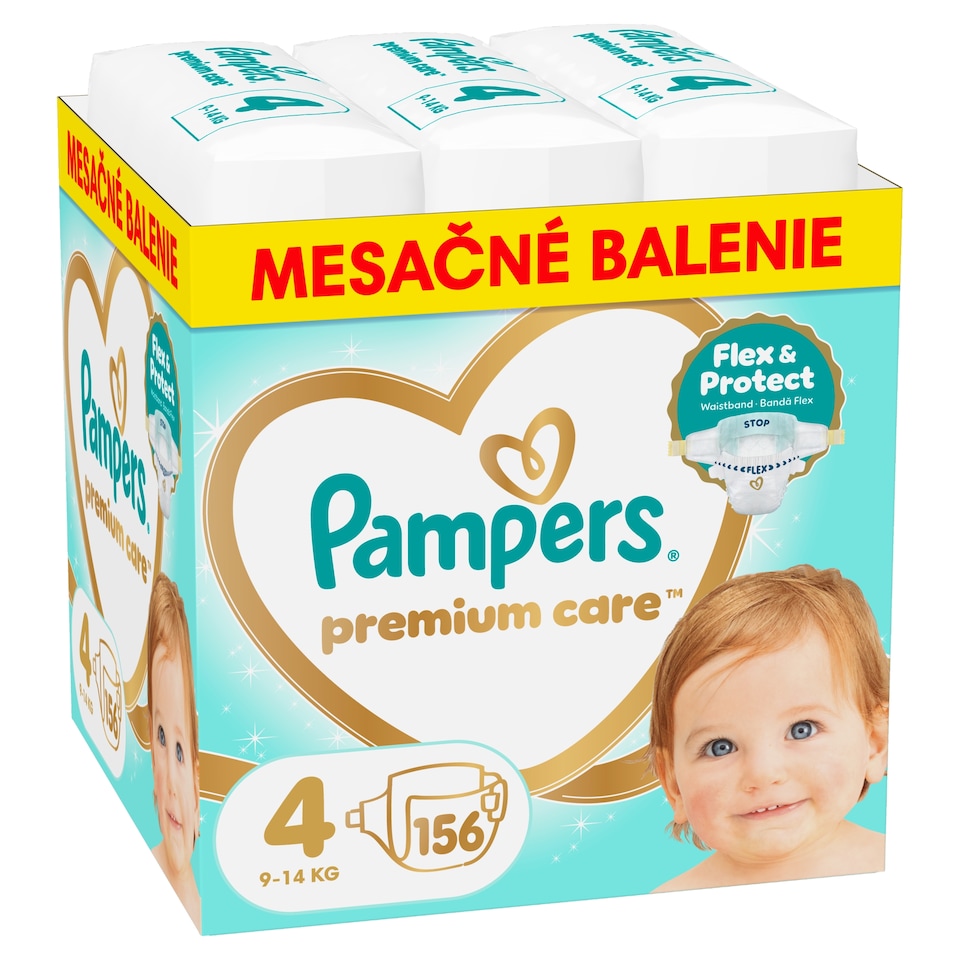 image 1 of Pampers Premium Care Size 4, 156 Nappies, 9kg-14kg