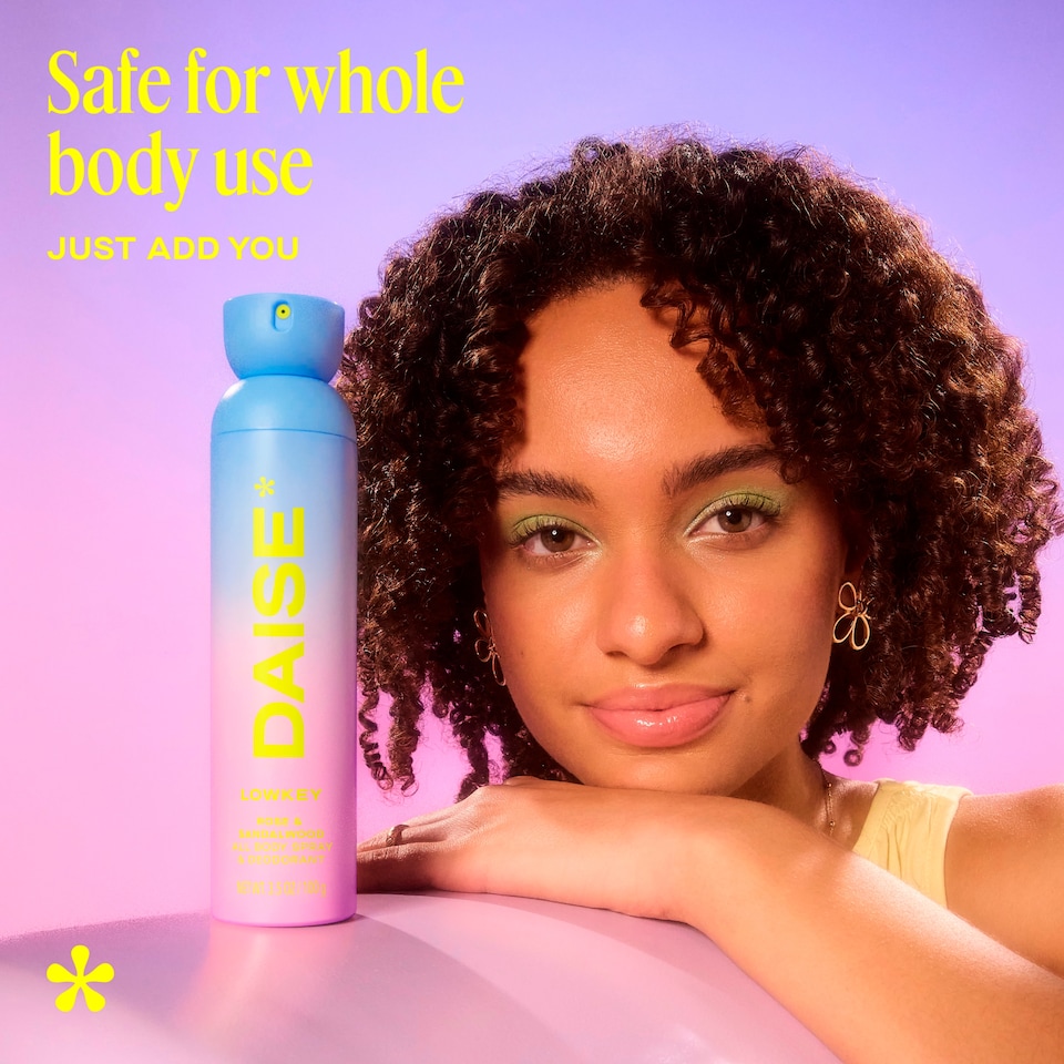 image 1 of DAISE LOWKEY ROSE & SANDALWOOD ALL BODY SPRAY & DEODORANT 120ML