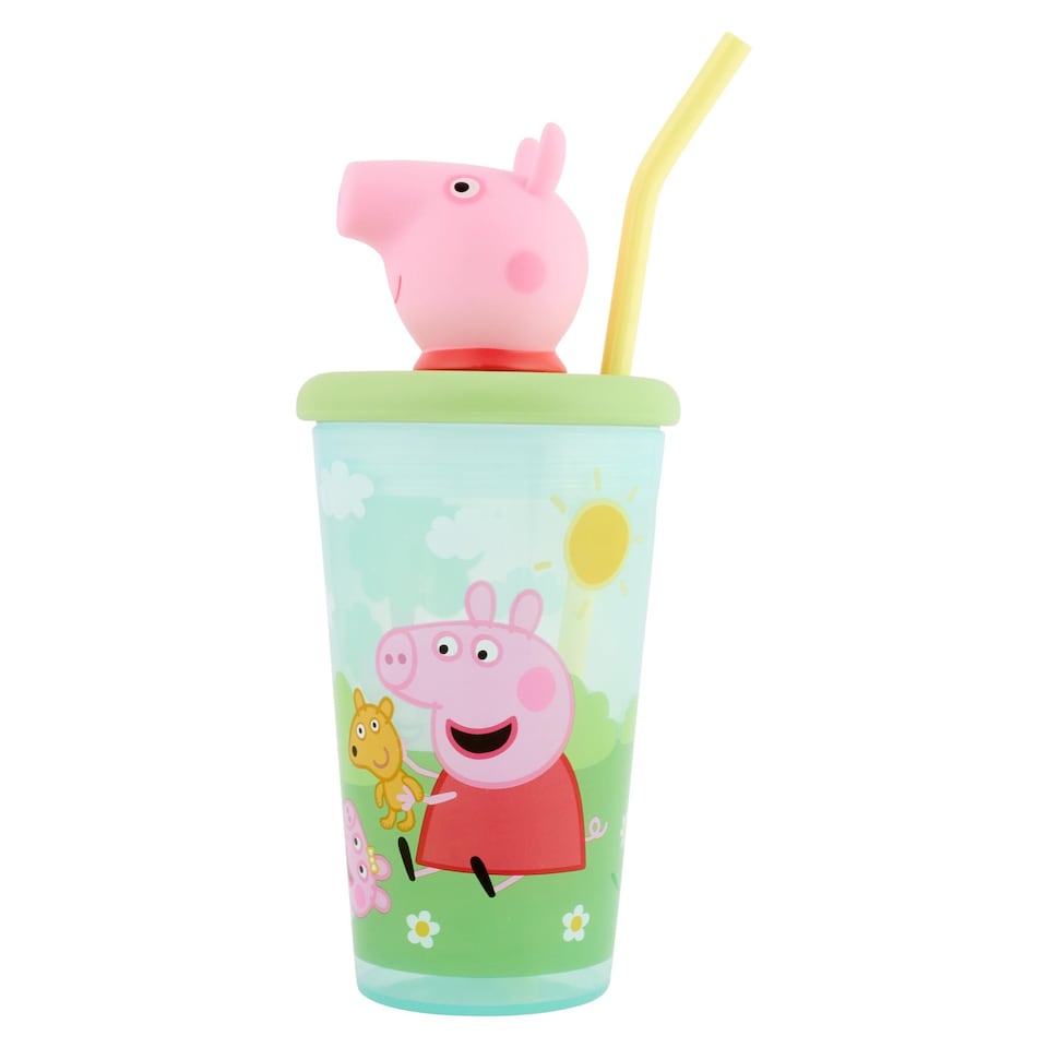 image 1 of Peppa Pig 3D Head Water Bottle Tumbler 444ml