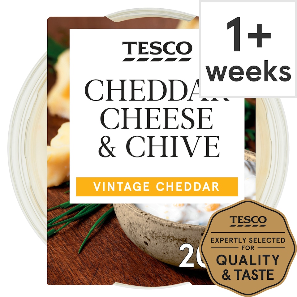 Tesco Cheddar Cheese & Chive Dip 200G Tesco Groceries