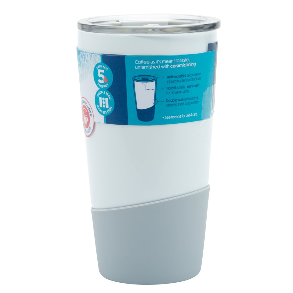 image 1 of Smash White/ Grey Stainless Steel Barista Cup 355ml