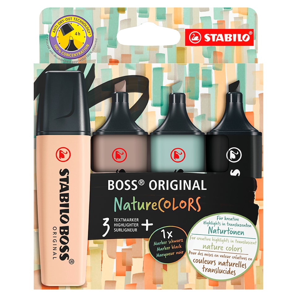 Stabilo Boss Original Nature Colors Set of Highlighters 4 pcs