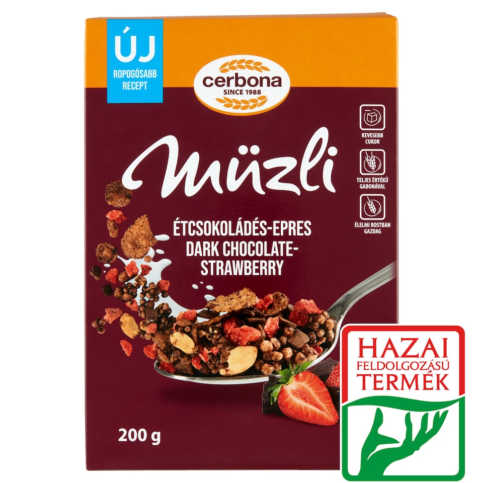 Cerbona étcsokoládés-epres müzli 200 g