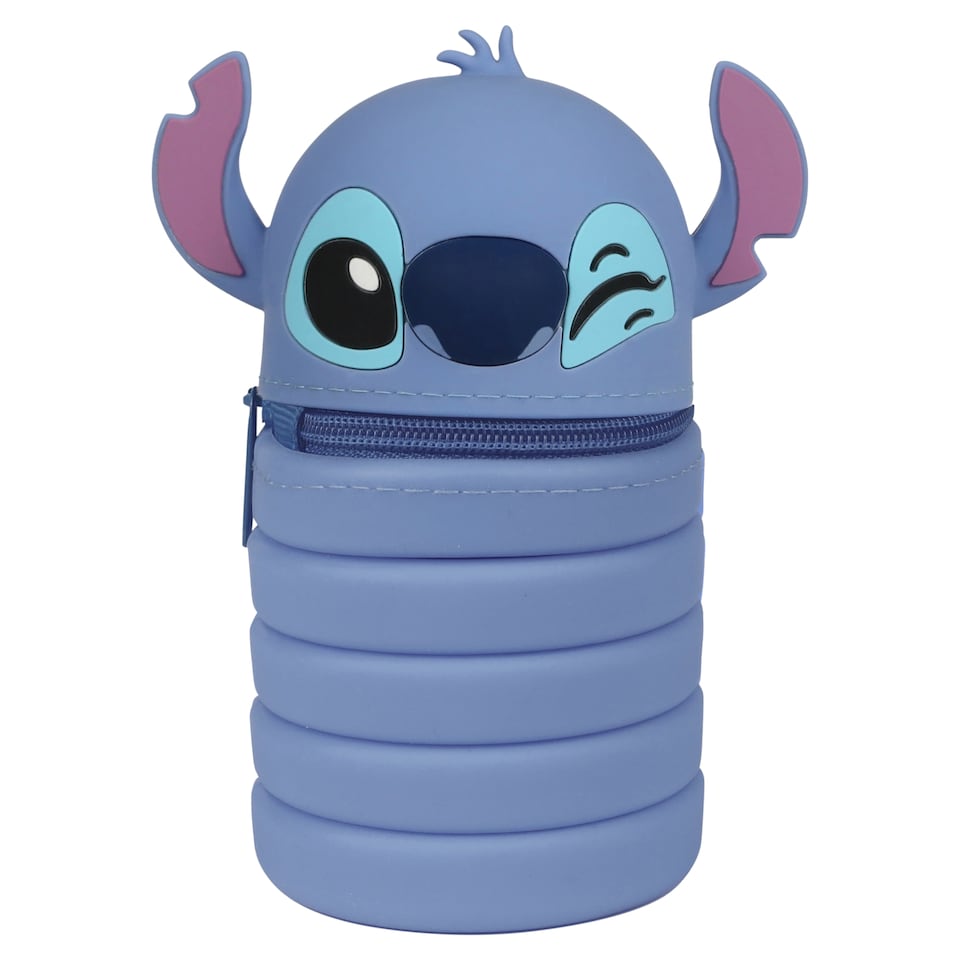 image 1 of Disney Stitch Blue Silicon Pencil Pouch with Head