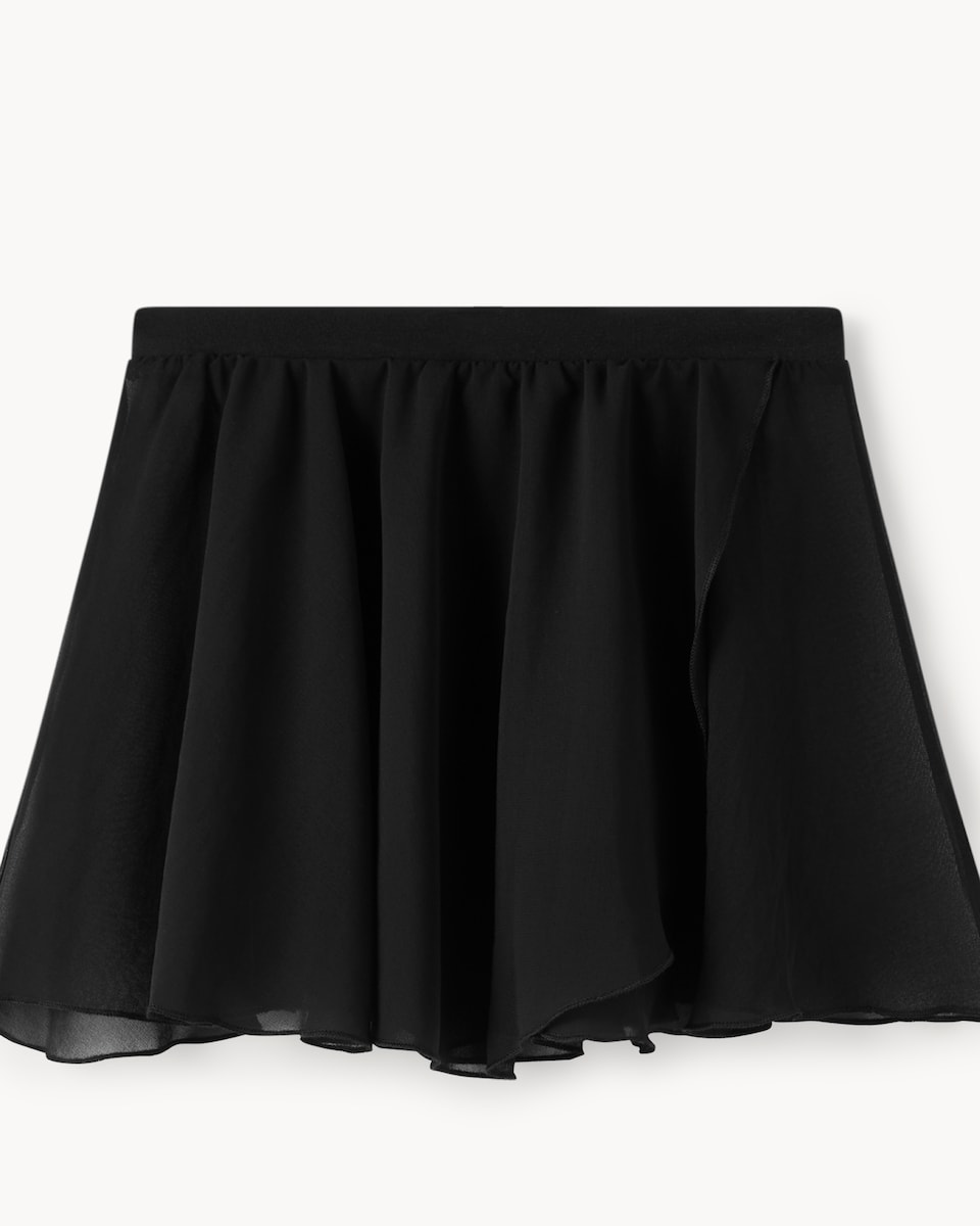 image 1 of F&F Active Girls Ballet Wrap Skirt in Black