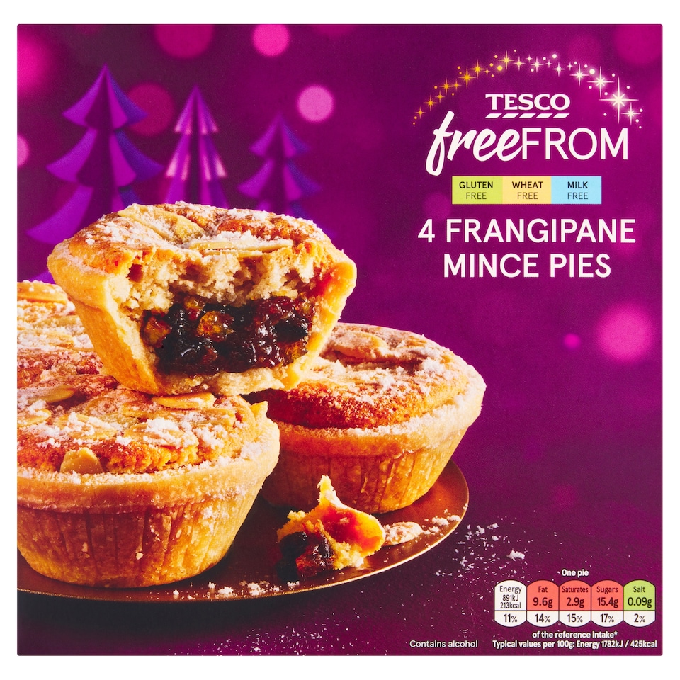 Tesco Free From 4 Frangipane Mince Pies 200g