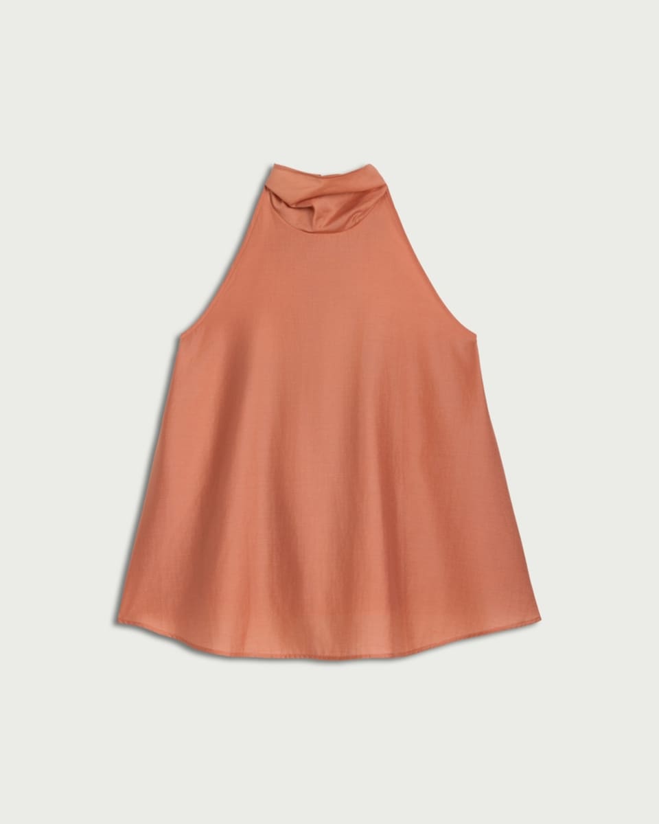 image 1 of The F&F Edit Halterneck Co-ord Top in Peach