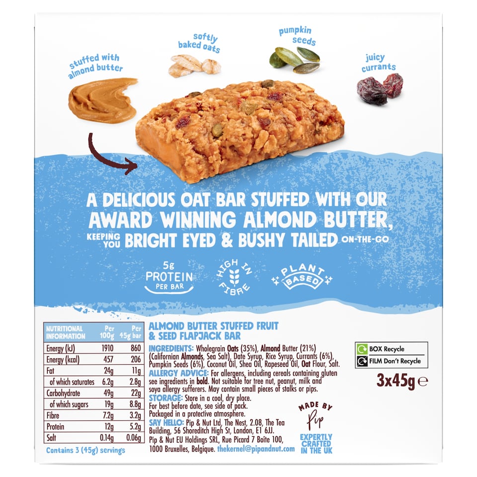 image 1 of Pip & Nut Almond Butter Stuffed Original Oat Bar 3 x 45g