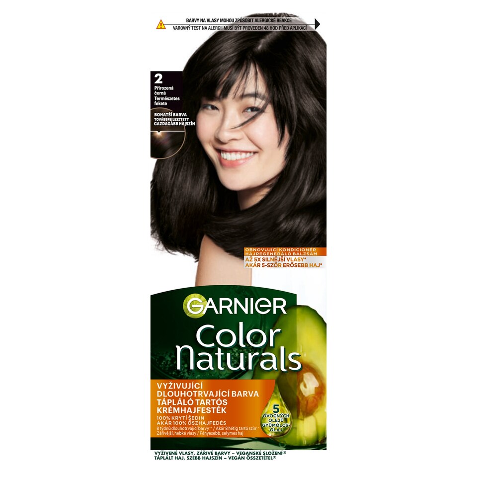 Garnier Color Naturals Tartós hajfesték 2 .0 Természetes fekete, 60 +40 +12 ml