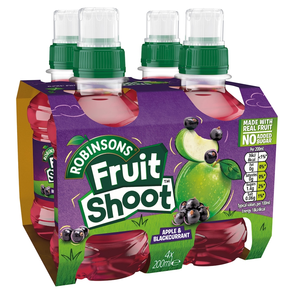 image 1 of Robinsons Fruit Shoot Apple & Blackcurrant Kids Juice Drink 4 x 200ml 