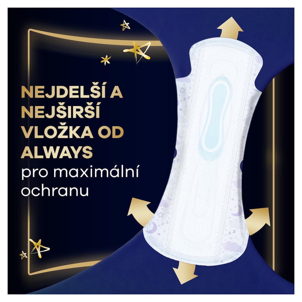 Obrázek 1 pro produkt Always Ultimate Night (velikost 6) Hygienické Vložky S Křidélky X8