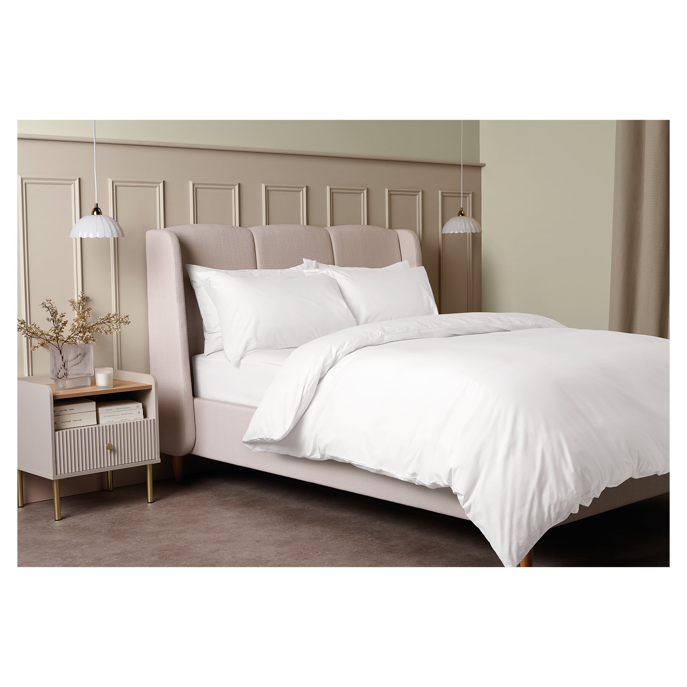 F&F Home White Cotton Cooling Duvet Set King