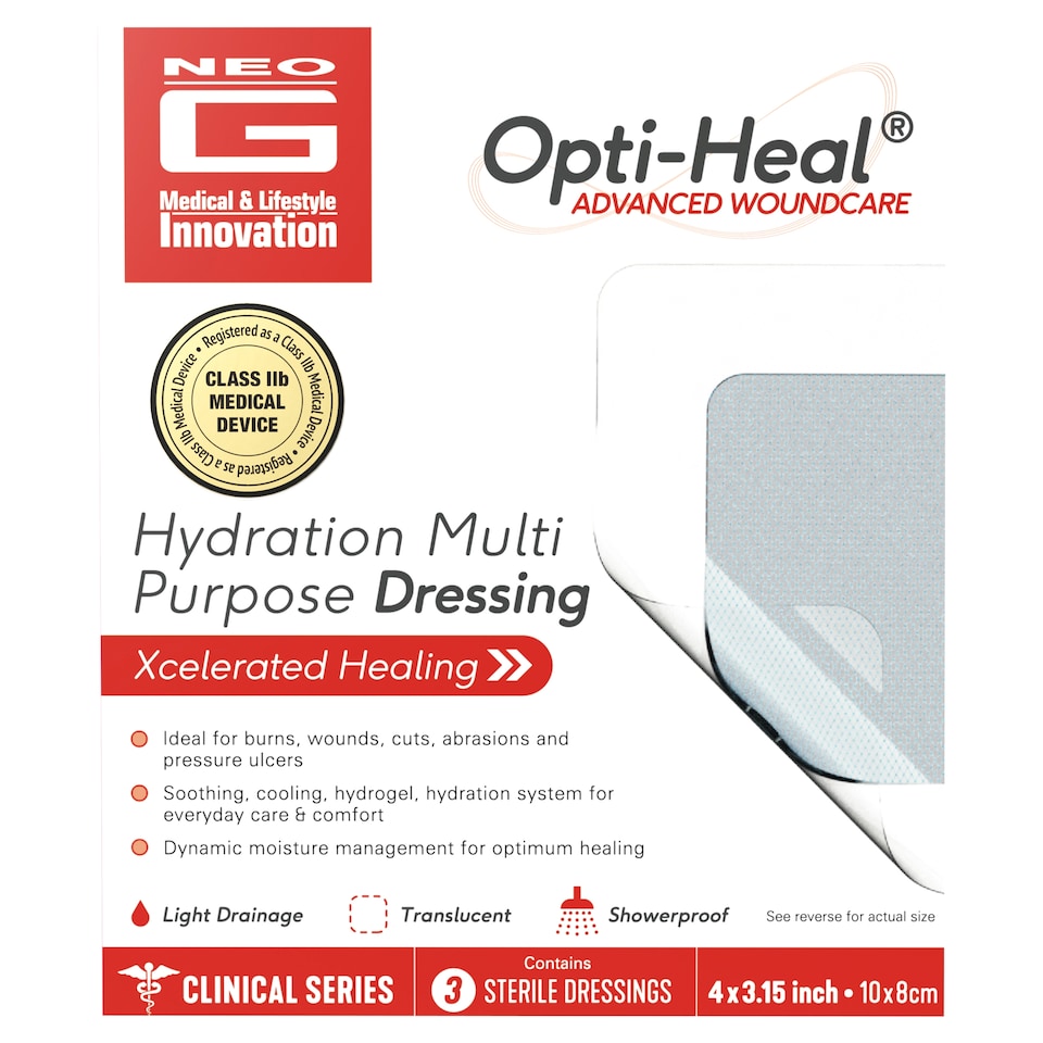 Neo G Opti-Heal Hydration Multipurpose Wound Dressing Multipack Pk3