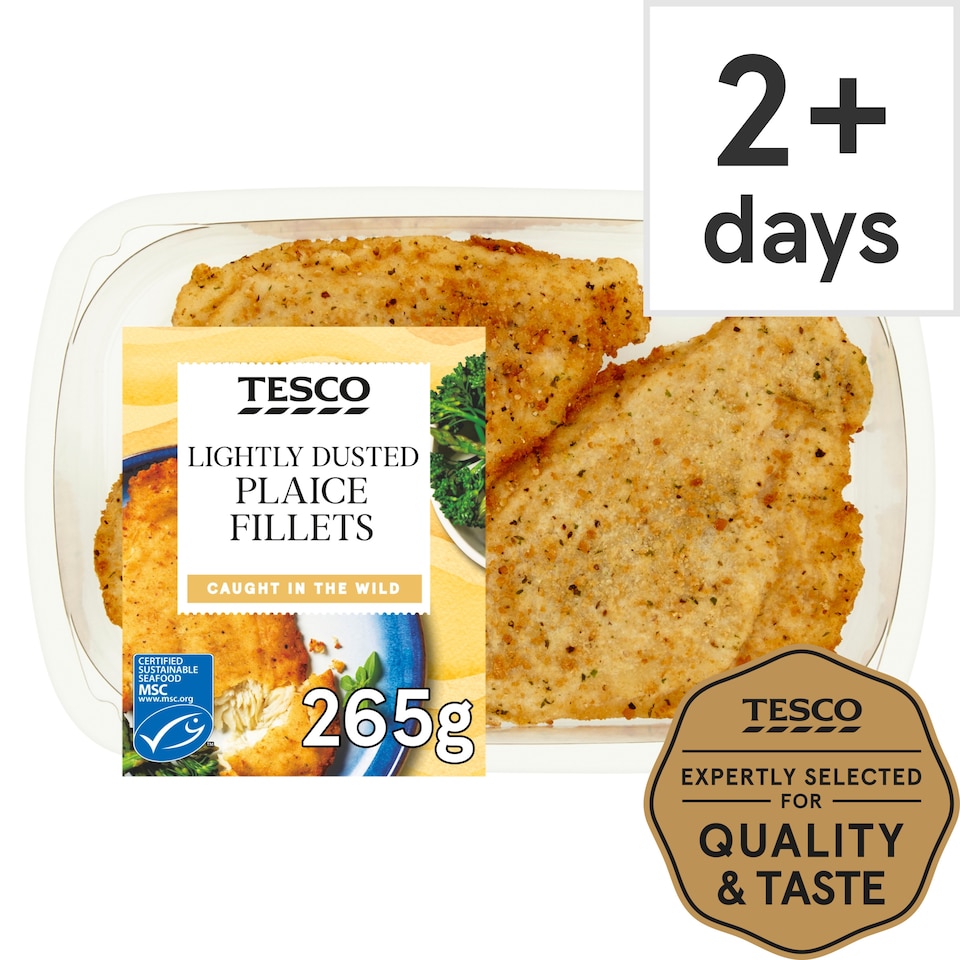 Tesco Lightly Dusted Plaice Fillets 265G