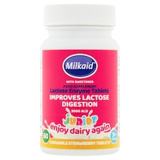 Milkaid Junior Lactase Enzyme Chewable Strawberry Tablets 60s