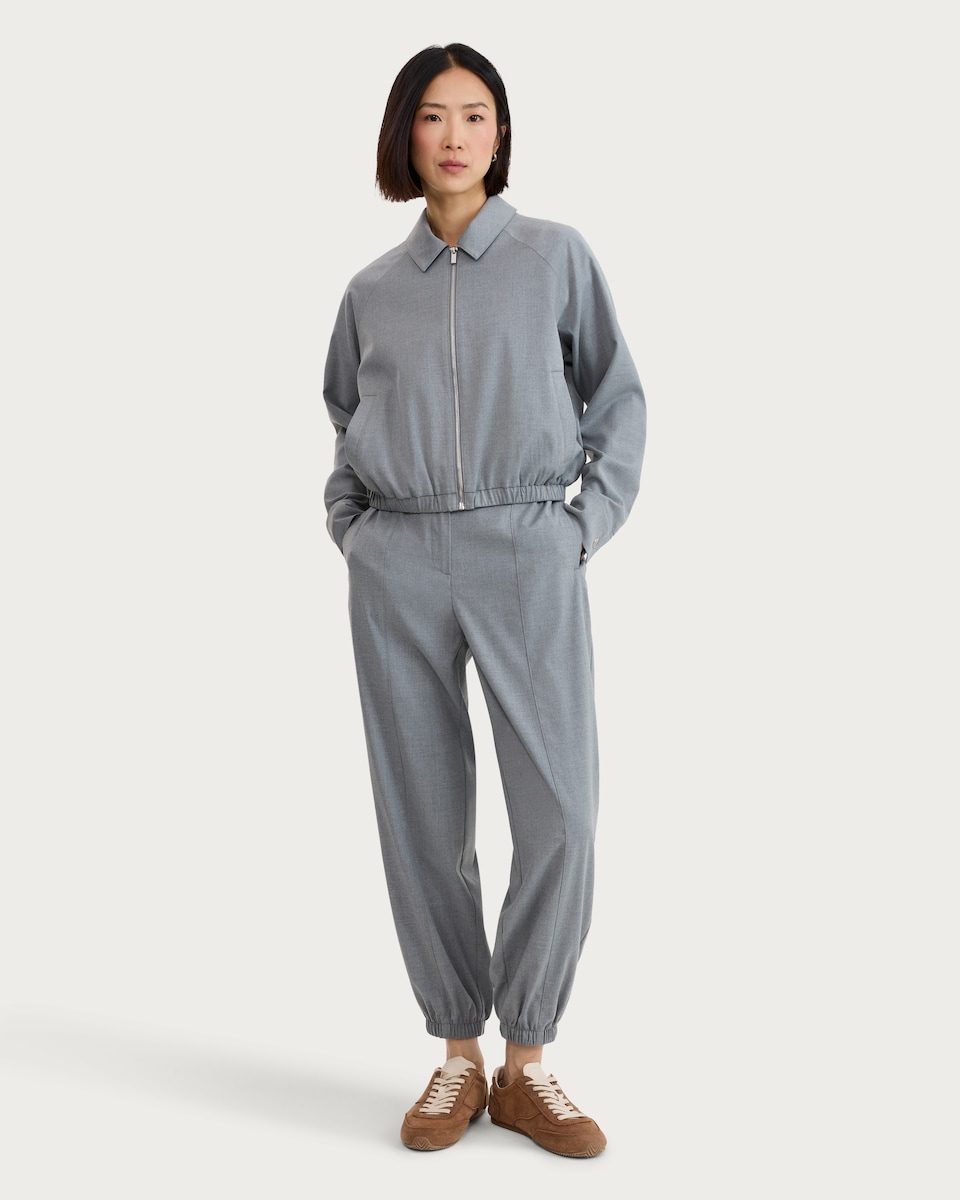 image 1 of F&F Zip Through Collared Co-ord Jacket in Grey