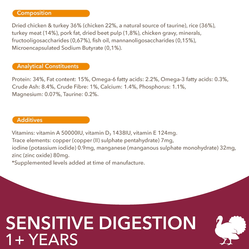 image 1 of IAMS Adult Sensitive Dry Cat Food Turkey 800g