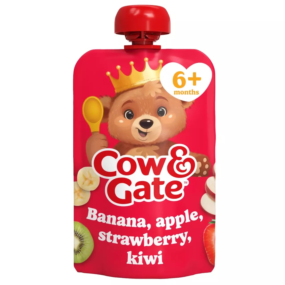 image 1 of Cow & Gate Pouches Banana Apple Strawberry Kiwi 100g