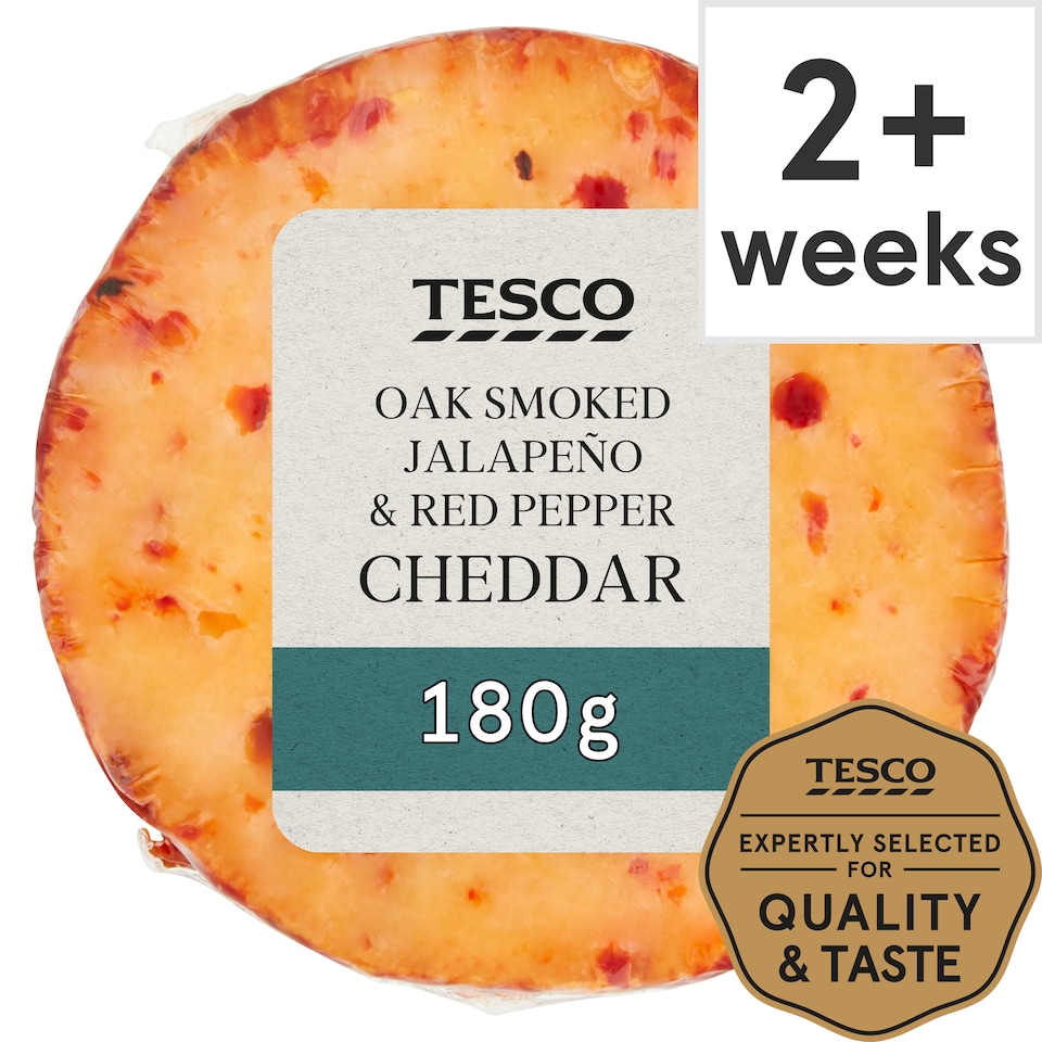 Tesco Oak Smoked Jalapeno & Red Pepper Cheddar 180g