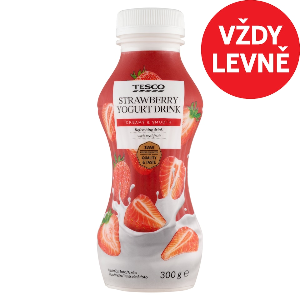 Tesco Jogurtový nápoj jahodový 300g