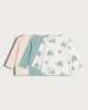 image 2 of F&F Baby 3-Pack Cotton Rich Vehicle Printed Tops in Tan