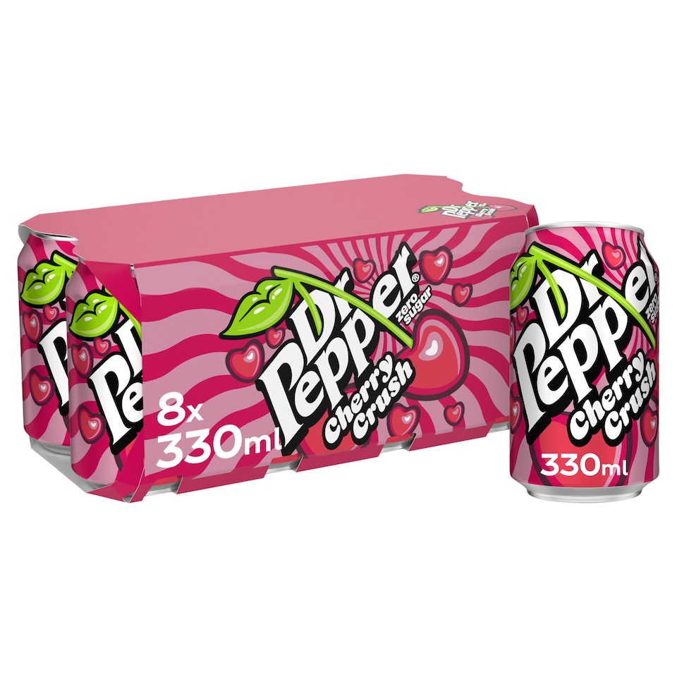 Dr Pepper Zero Sugar Cherry Crush 8x330ml Multipack