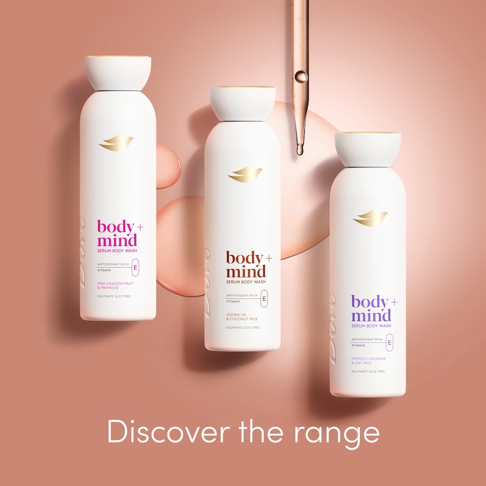 image 1 of Dove Body + Mind Jojoba Oil & Coconut Milk Bodywash Serum 350ml