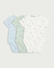 image 1 of F&F Baby 3-Pack Cotton Rich Printed Short Sleeved Bodysuits in White
