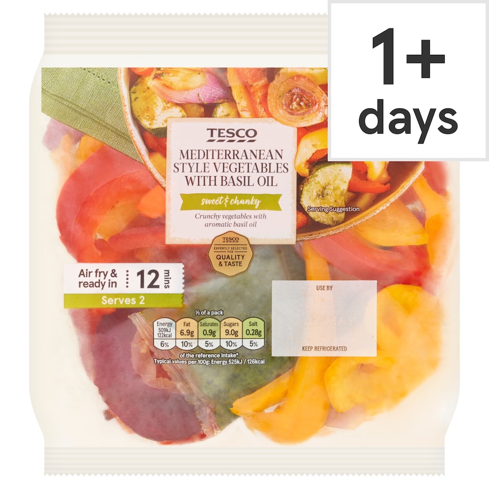 Tesco Mediterranean Style Vegetables with Basil Oil 305g