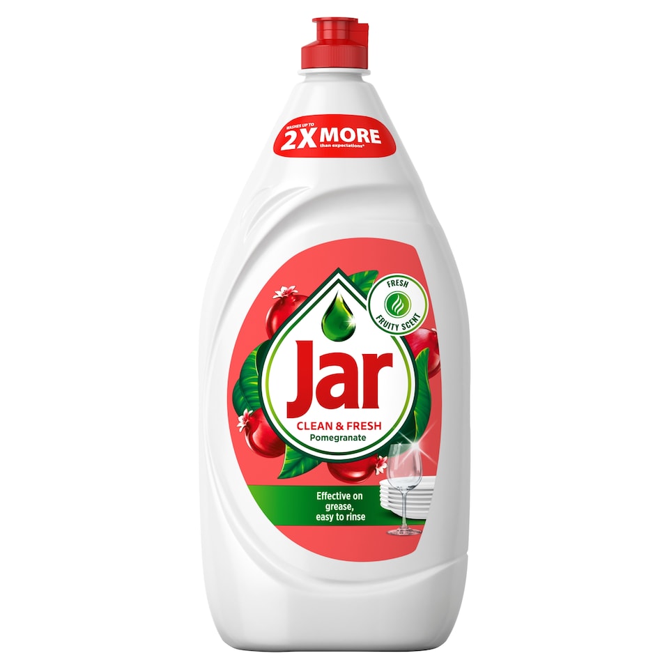 Jar Clean & Fresh Pomegranate &Honeysuckle Tekutý Prostředek Na Mytí Nádobí Pro ZářivouČistotu1350ml